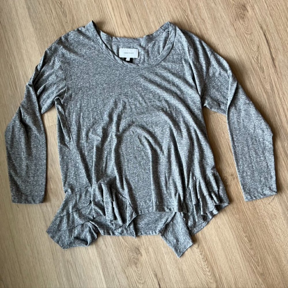 ** Current Elliot the Tier Scoop-Neck Long-Sleeve Top - heather grey - Picture 2 of 10